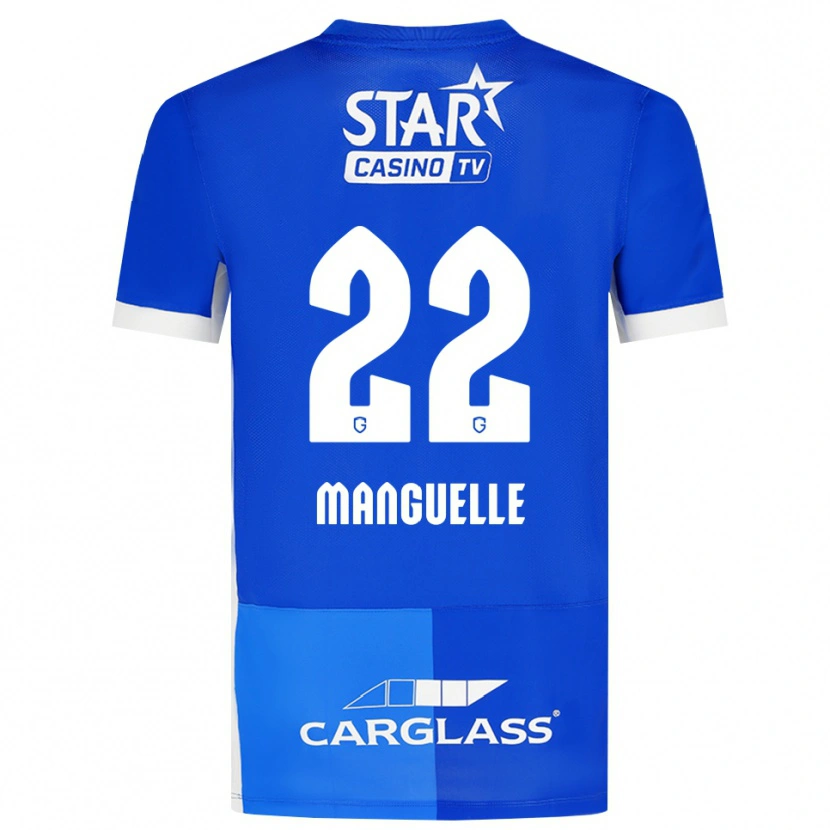 Danxen Niño Camiseta Brad Manguelle #22 Azulmedio Azulreal Blanco 1ª Equipación 2026/27 La Camisa