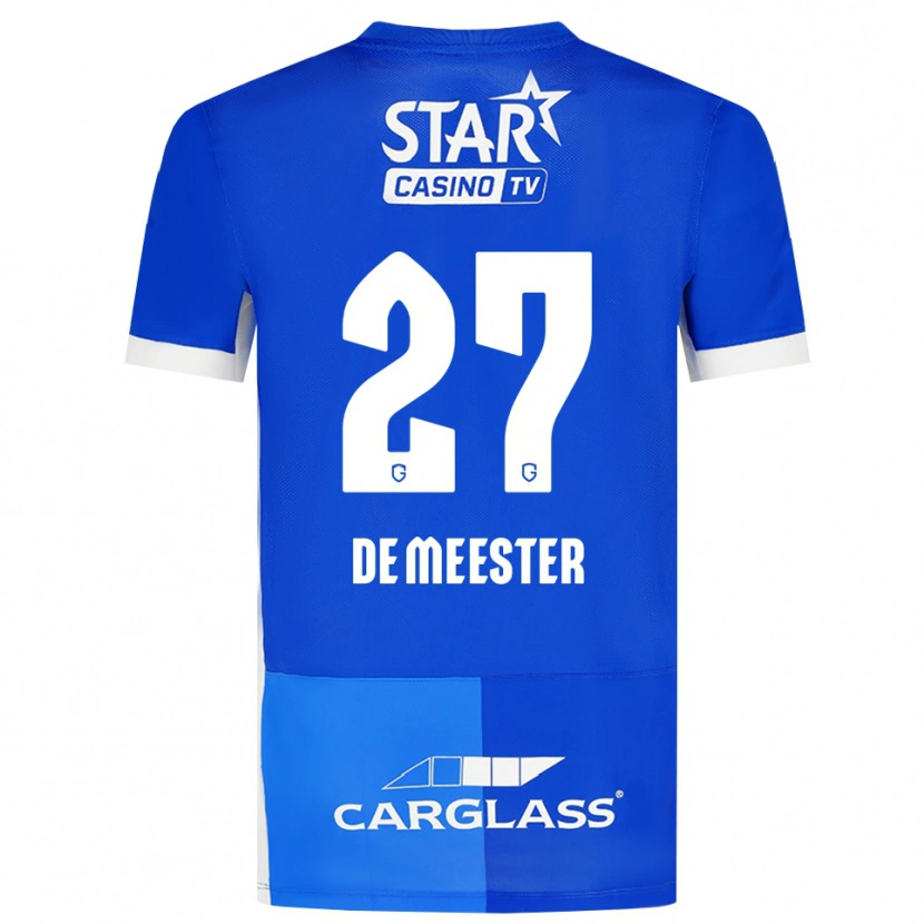 Danxen Niño Camiseta Joyce De Meester #27 Azulmedio Azulreal Blanco 1ª Equipación 2026/27 La Camisa