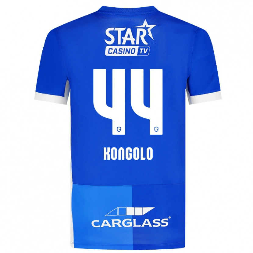 Danxen Niño Camiseta Josué Kongolo #44 Azulmedio Azulreal Blanco 1ª Equipación 2026/27 La Camisa