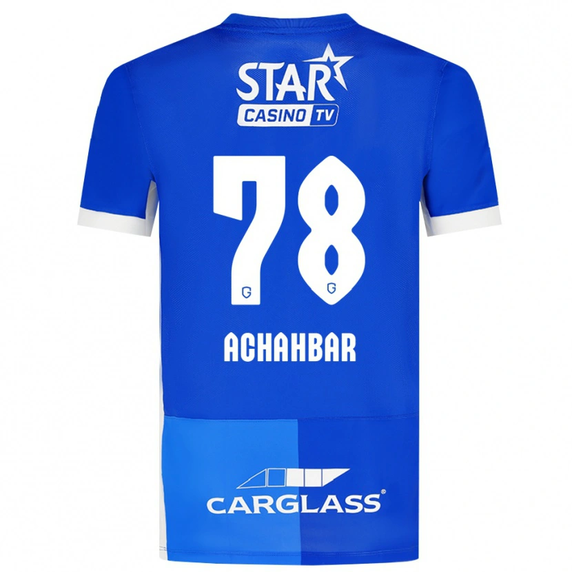 Danxen Niño Camiseta Kiyan Achahbar #78 Azulmedio Azulreal Blanco 1ª Equipación 2026/27 La Camisa