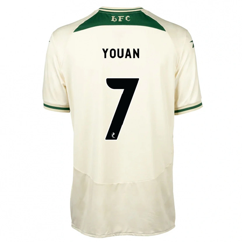 Danxen Niño Camiseta Élie Youan #7 Blanco Verde Bosque 2ª Equipación 2026/27 La Camisa