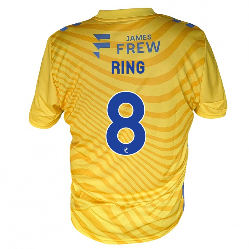 Danxen Niño Camiseta Erik Ring #8 Azul Real Amarillo 2ª Equipación 2026/27 La Camisa