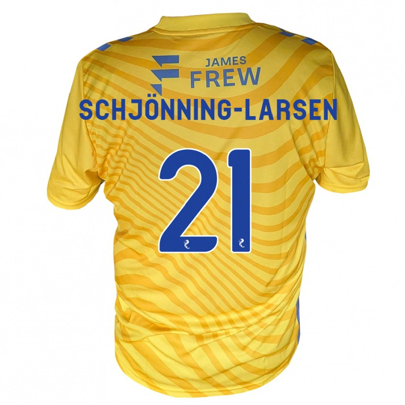 Danxen Niño Camiseta Michael Schjönning-Larsen #21 Azul Real Amarillo 2ª Equipación 2026/27 La Camisa