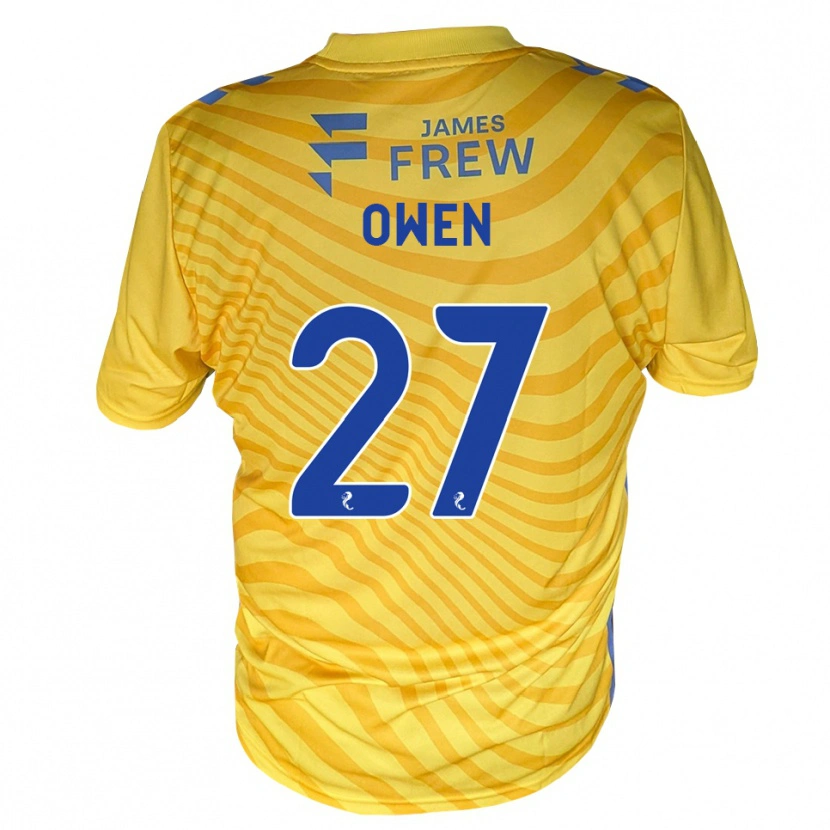 Danxen Niño Camiseta Ieuan Owen #27 Azul Real Amarillo 2ª Equipación 2026/27 La Camisa