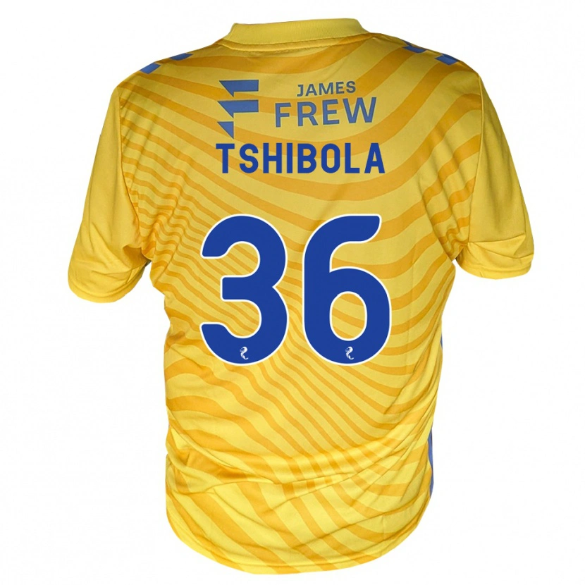 Danxen Niño Camiseta Aaron Tshibola #36 Azul Real Amarillo 2ª Equipación 2026/27 La Camisa