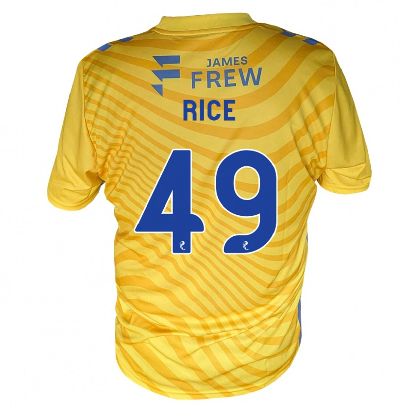 Danxen Niño Camiseta Bailey Rice #49 Azul Real Amarillo 2ª Equipación 2026/27 La Camisa