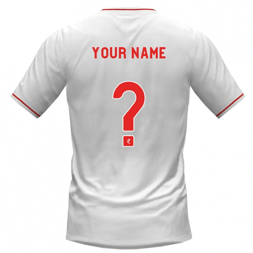 Danxen Niño Camiseta Su Nombre #0 Blanco Rojo 2ª Equipación 2026/27 La Camisa
