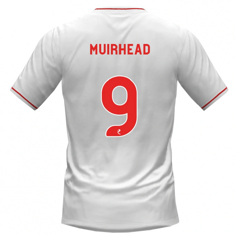 Danxen Niño Camiseta Robbie Muirhead #9 Blanco Rojo 2ª Equipación 2026/27 La Camisa