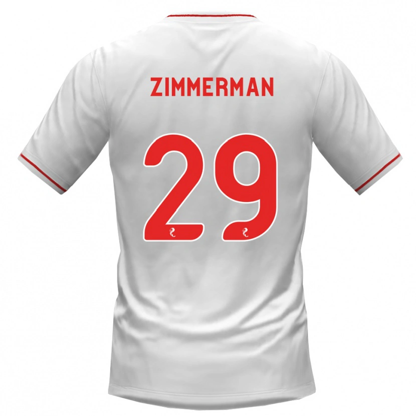 Danxen Niño Camiseta Joshua Zimmerman #29 Blanco Rojo 2ª Equipación 2026/27 La Camisa