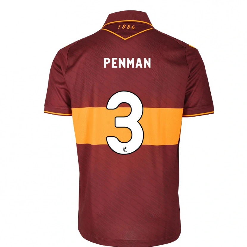 Danxen Niño Camiseta Jenna Penman #3 Naranja Granate 2ª Equipación 2026/27 La Camisa