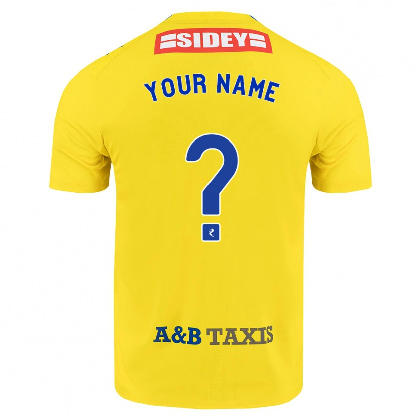 Danxen Niño Camiseta Su Nombre #0 Amarillo Azul Negro 2ª Equipación 2026/27 La Camisa