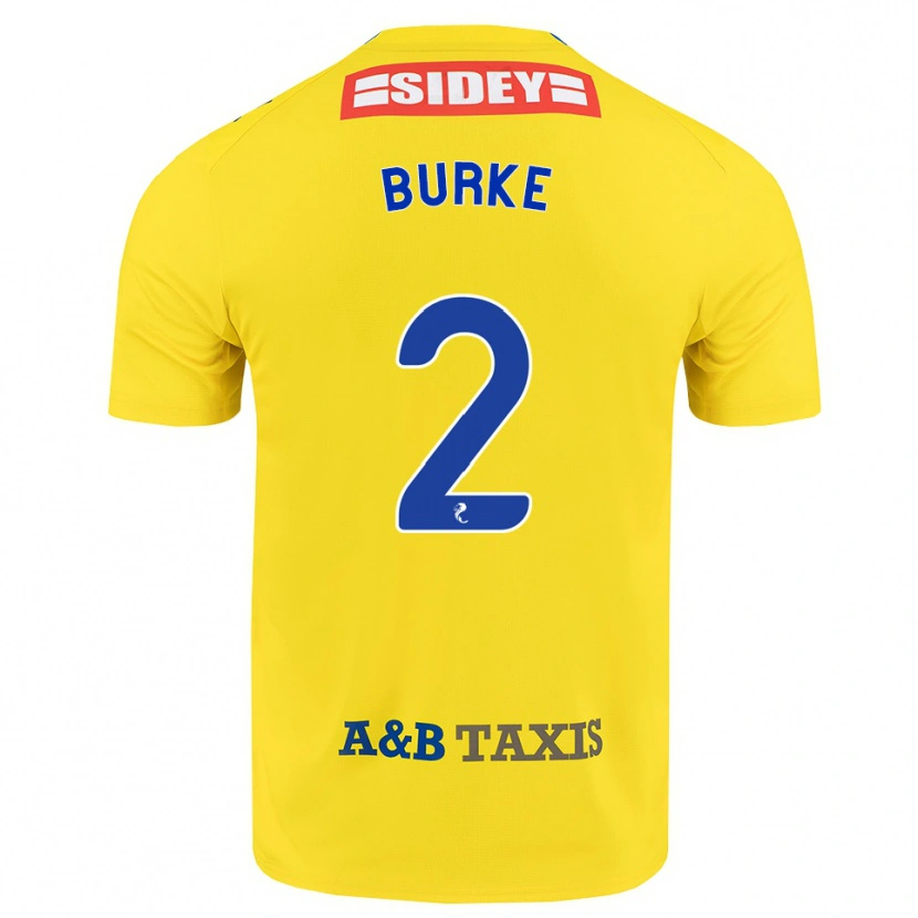 Danxen Niño Camiseta Fallon Burke #2 Amarillo Azul Negro 2ª Equipación 2026/27 La Camisa
