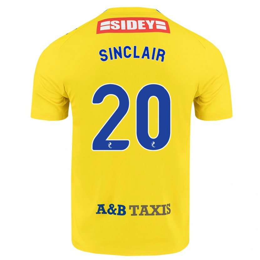 Danxen Niño Camiseta Ross Sinclair #20 Amarillo Azul Negro 2ª Equipación 2026/27 La Camisa