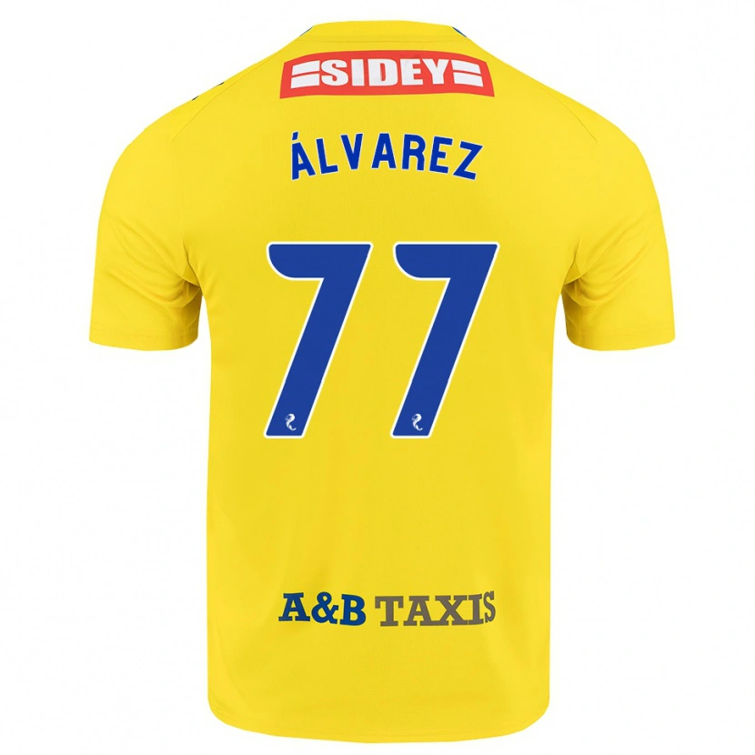 Danxen Niño Camiseta Unax Álvarez #77 Amarillo Azul Negro 2ª Equipación 2026/27 La Camisa