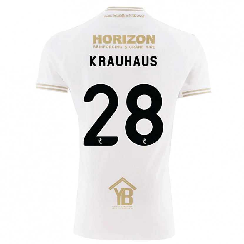 Danxen Niño Camiseta Ben Krauhaus #28 Trigo Blanco 2ª Equipación 2026/27 La Camisa