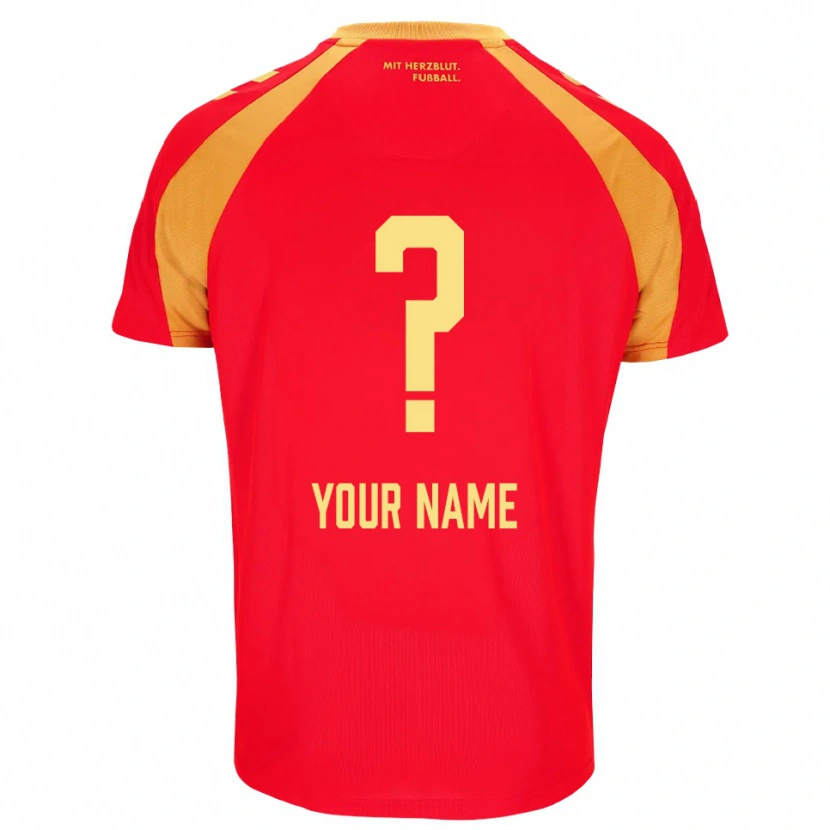 Danxen Niño Camiseta Su Nombre #0 Rojo Naranja Negro 2ª Equipación 2026/27 La Camisa