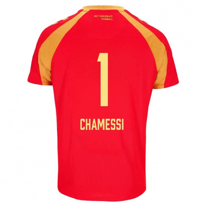 Danxen Niño Camiseta Ian Chamessi #1 Rojo Naranja Negro 2ª Equipación 2026/27 La Camisa