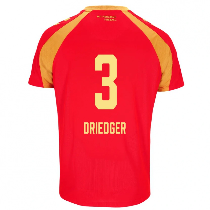 Danxen Niño Camiseta Julian Driedger #3 Rojo Naranja Negro 2ª Equipación 2026/27 La Camisa