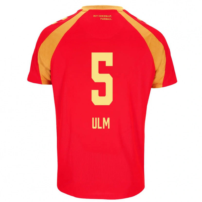 Danxen Niño Camiseta Ethan Ulm #5 Rojo Naranja Negro 2ª Equipación 2026/27 La Camisa