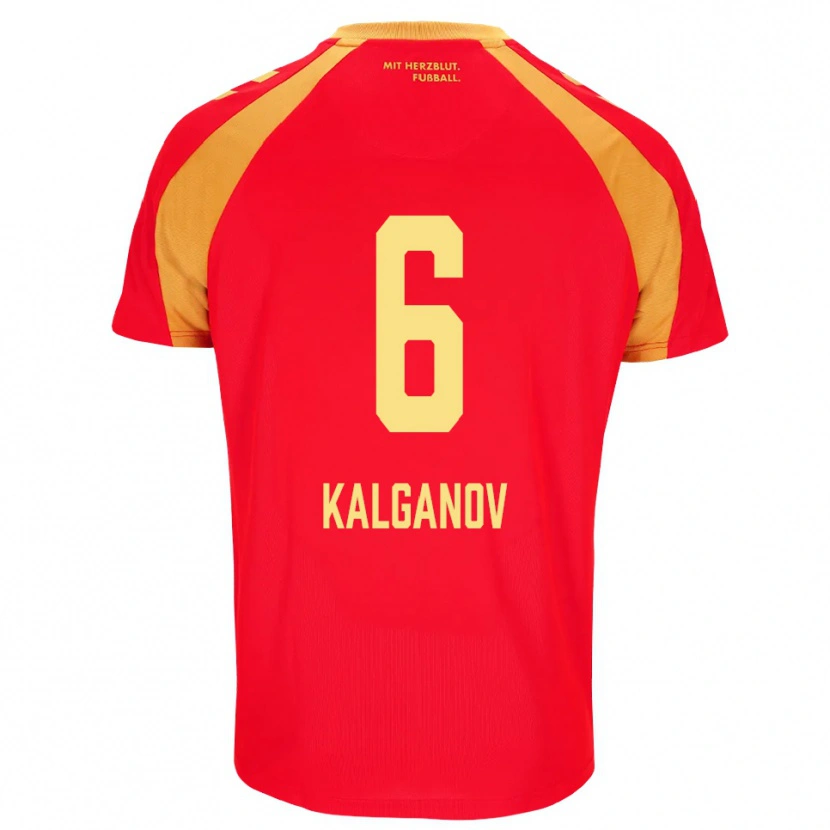 Danxen Niño Camiseta Levin Kalganov #6 Rojo Naranja Negro 2ª Equipación 2026/27 La Camisa