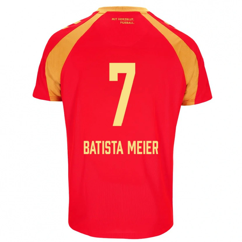 Danxen Niño Camiseta Oliver Batista Meier #7 Rojo Naranja Negro 2ª Equipación 2026/27 La Camisa