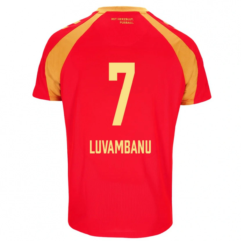Danxen Niño Camiseta Danell Luvambanu #7 Rojo Naranja Negro 2ª Equipación 2026/27 La Camisa