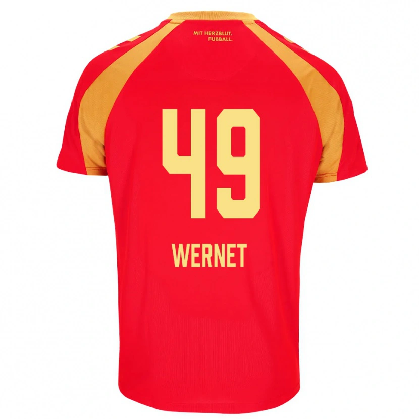 Danxen Niño Camiseta Vigo Wernet #49 Rojo Naranja Negro 2ª Equipación 2026/27 La Camisa