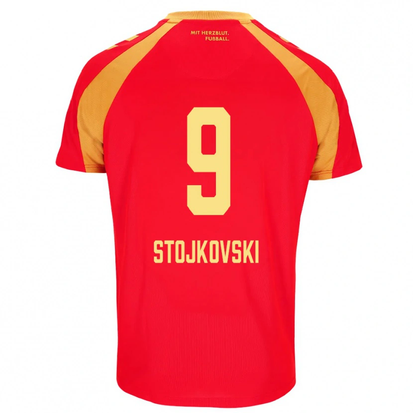 Danxen Niño Camiseta Jakov Stojkovski #9 Rojo Naranja Negro 2ª Equipación 2026/27 La Camisa