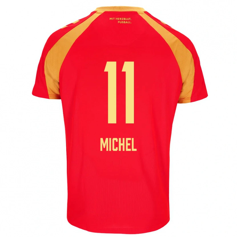 Danxen Niño Camiseta Sven Michel #11 Rojo Naranja Negro 2ª Equipación 2026/27 La Camisa