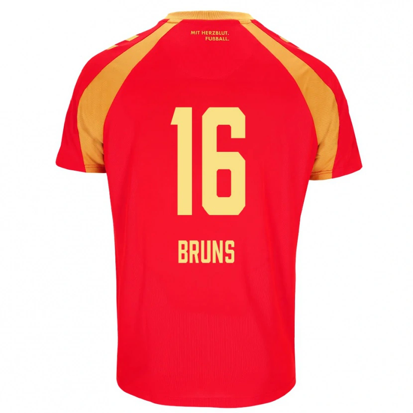 Danxen Niño Camiseta Tom Bruns #16 Rojo Naranja Negro 2ª Equipación 2026/27 La Camisa