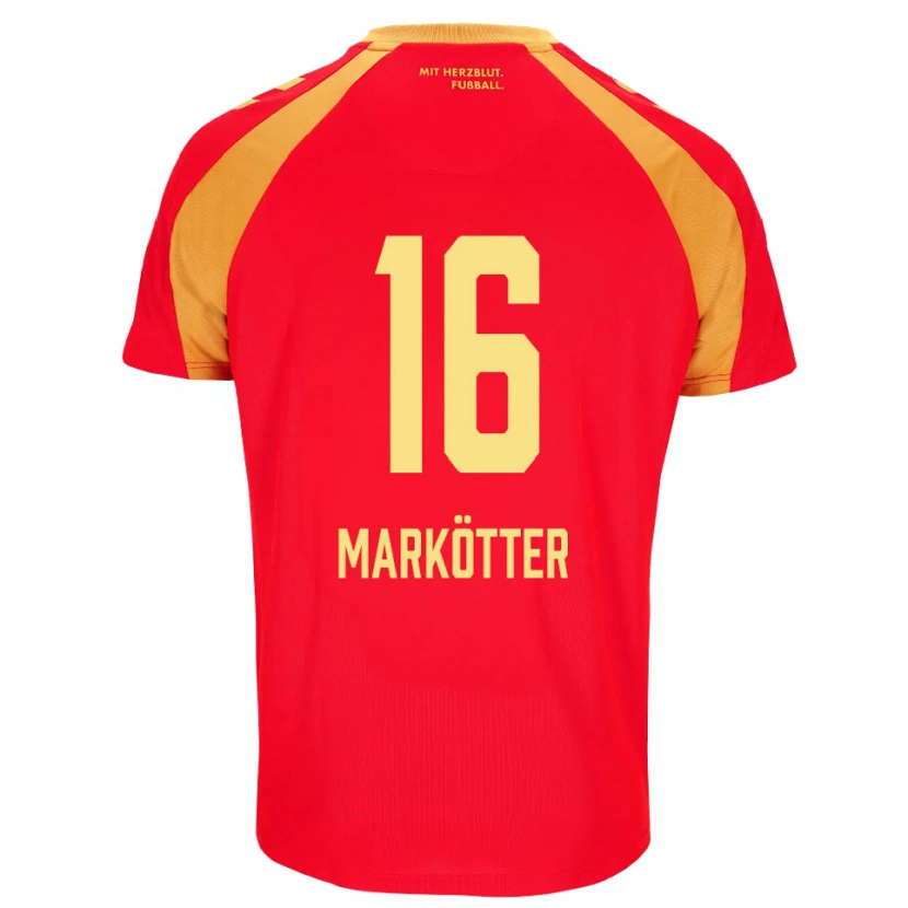 Danxen Niño Camiseta Jonah Markötter #16 Rojo Naranja Negro 2ª Equipación 2026/27 La Camisa