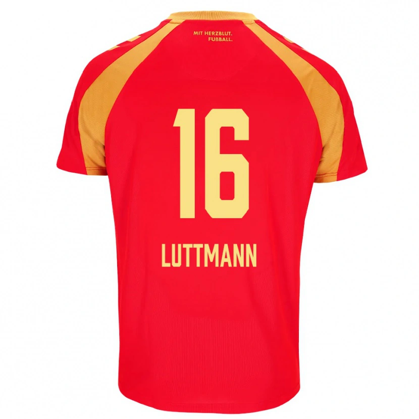 Danxen Niño Camiseta Magnus Luttmann #16 Rojo Naranja Negro 2ª Equipación 2026/27 La Camisa