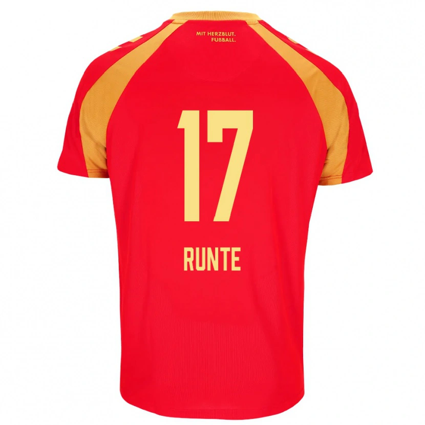 Danxen Niño Camiseta Marlon Runte #17 Rojo Naranja Negro 2ª Equipación 2026/27 La Camisa