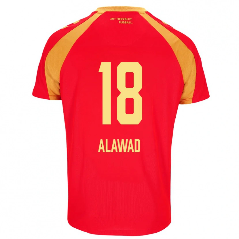 Danxen Niño Camiseta Ali Alawad #18 Rojo Naranja Negro 2ª Equipación 2026/27 La Camisa