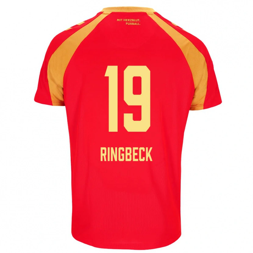 Danxen Niño Camiseta Noah Ringbeck #19 Rojo Naranja Negro 2ª Equipación 2026/27 La Camisa