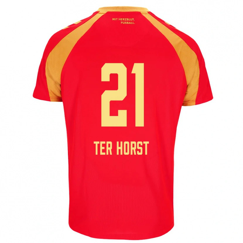 Danxen Niño Camiseta Jano Ter Horst #21 Rojo Naranja Negro 2ª Equipación 2026/27 La Camisa