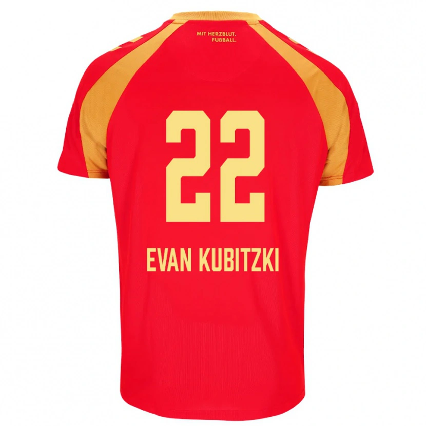 Danxen Niño Camiseta Jaden Evan Kubitzki #22 Rojo Naranja Negro 2ª Equipación 2026/27 La Camisa