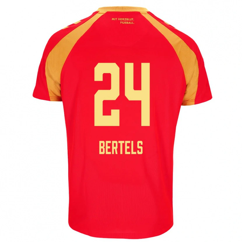 Danxen Niño Camiseta Felix Bertels #24 Rojo Naranja Negro 2ª Equipación 2026/27 La Camisa