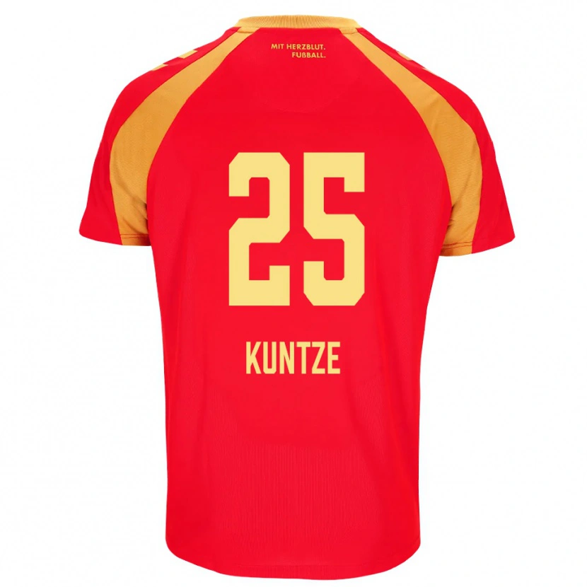 Danxen Niño Camiseta Jakob Kuntze #25 Rojo Naranja Negro 2ª Equipación 2026/27 La Camisa