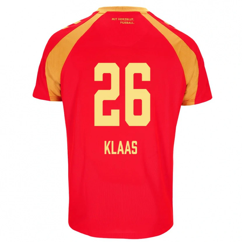 Danxen Niño Camiseta Sebastian Klaas #26 Rojo Naranja Negro 2ª Equipación 2026/27 La Camisa