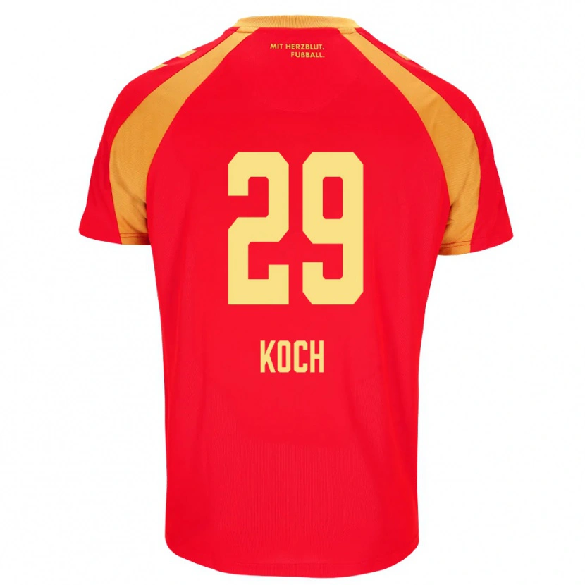 Danxen Niño Camiseta Henrik Koch #29 Rojo Naranja Negro 2ª Equipación 2026/27 La Camisa