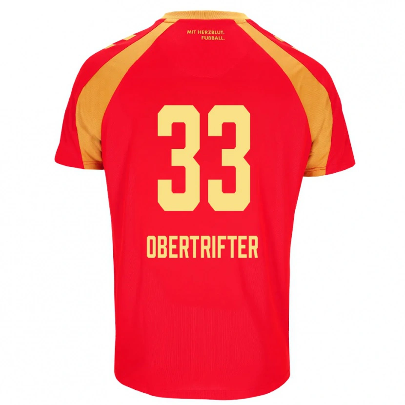 Danxen Niño Camiseta Ben Obertrifter #33 Rojo Naranja Negro 2ª Equipación 2026/27 La Camisa