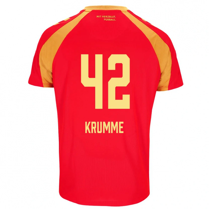 Danxen Niño Camiseta Kevin Krumme #42 Rojo Naranja Negro 2ª Equipación 2026/27 La Camisa