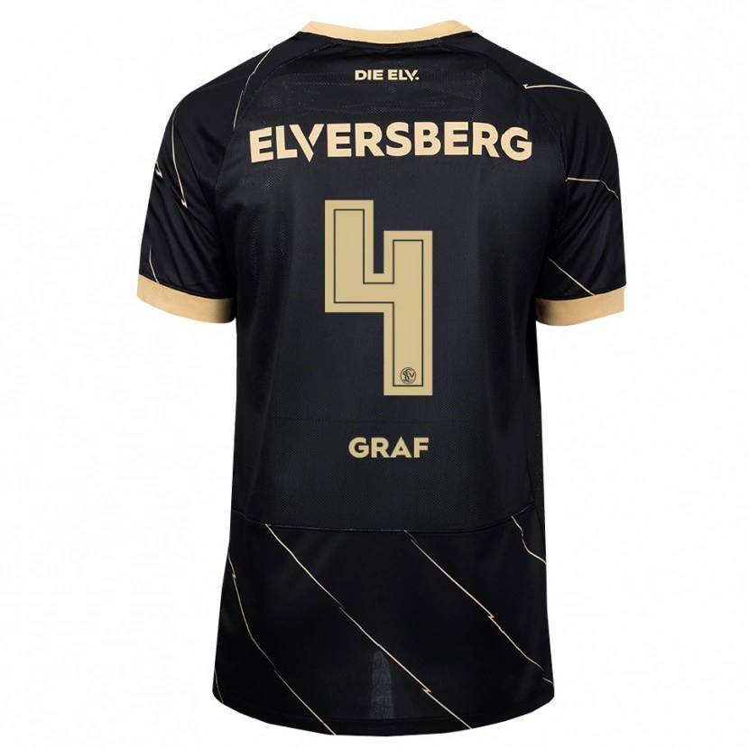 Danxen Niño Camiseta Matheo Graf #4 Negro Marrón 2ª Equipación 2026/27 La Camisa