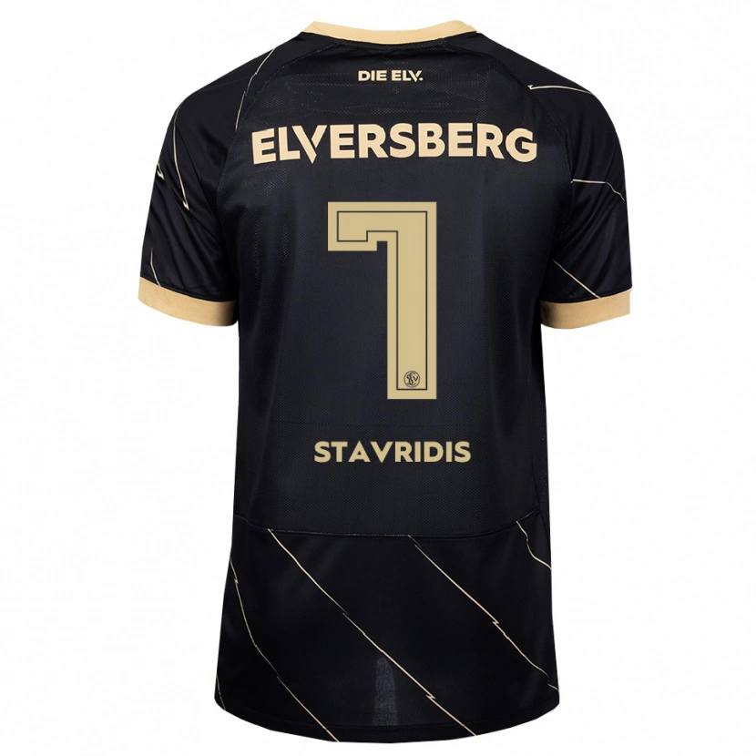 Danxen Niño Camiseta Angelos Stavridis #7 Negro Marrón 2ª Equipación 2026/27 La Camisa