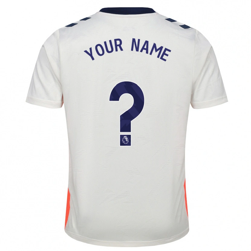 Danxen Niño Camiseta Su Nombre #0 Blanco Naranja Azul Real 2ª Equipación 2026/27 La Camisa