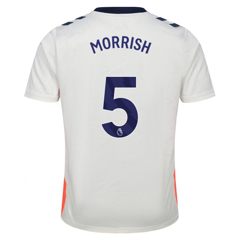 Danxen Niño Camiseta Rhys Morrish #5 Blanco Naranja Azul Real 2ª Equipación 2026/27 La Camisa