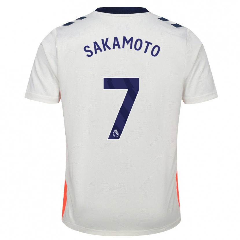 Danxen Niño Camiseta Tatsuhiro Sakamoto #7 Blanco Naranja Azul Real 2ª Equipación 2026/27 La Camisa