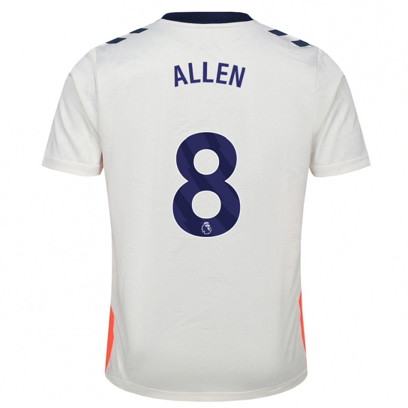 Danxen Niño Camiseta Jamie Allen #8 Blanco Naranja Azul Real 2ª Equipación 2026/27 La Camisa