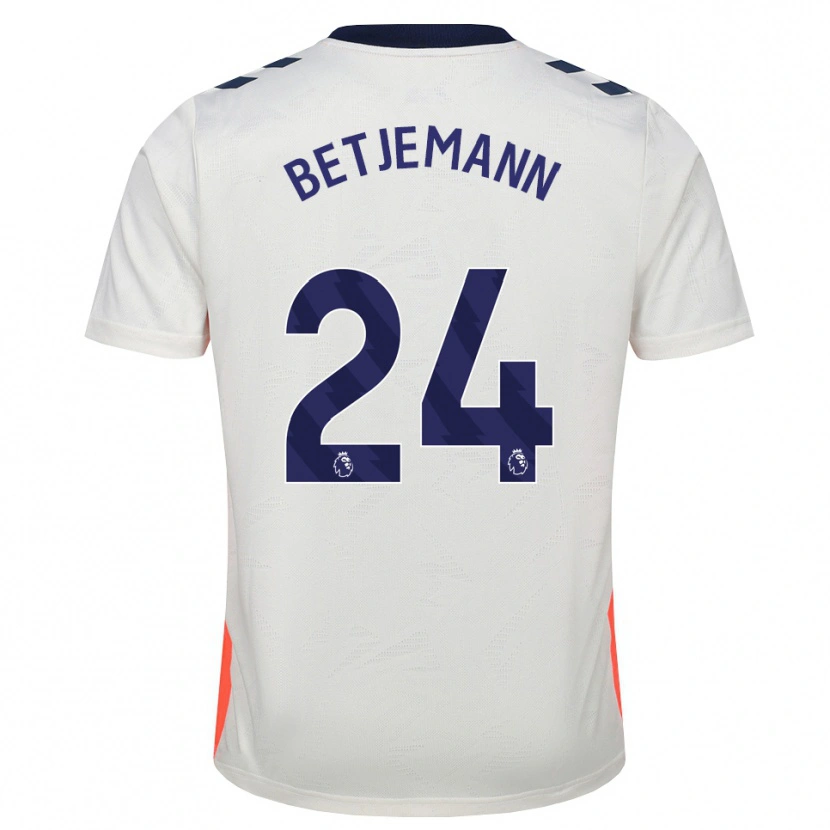 Danxen Niño Camiseta Elliot Betjemann #24 Blanco Naranja Azul Real 2ª Equipación 2026/27 La Camisa